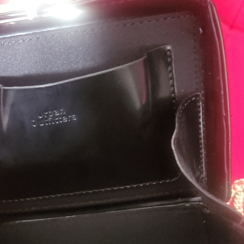 Urban Outfitters Black Clutch with Gold Chain